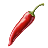 A single red chili pod on transparent background png