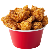 Bucket of fried chicken on transparent background png