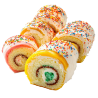 Slices of frosted rolls on transparent background png