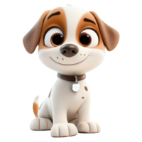 Cartoon dog with collar on transparent background png