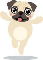 Happy Little Pug with Open Arms vector
