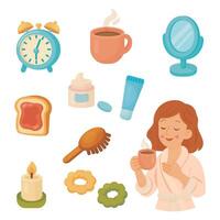 Morning Routine Elements vector