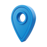 3d blue map pointer or 3d location icon on transparent background , location , 3d render, 3d icon png