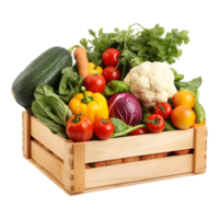 Raw colorful vegetables in crate for healthy cooking and vegan lifestyle visuals png