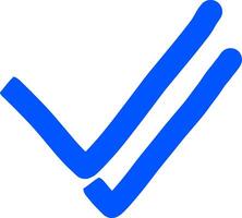 Double Blue Check Mark Icon Message read vector