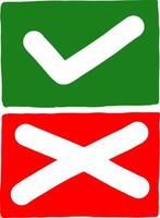 Check Mark and Cross Mark Symbols vector