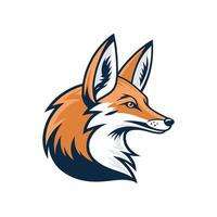 a fox head with long ears and a long tail vector