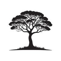 illustration of a tree silhouette on a white background vector