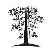 silhouette of bamboo tree on white background vector