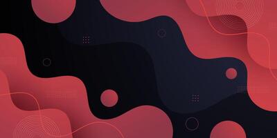 Abstract dark wave banner background. Trendy colorful brown wave shapes fluid pattern on dark background. vector