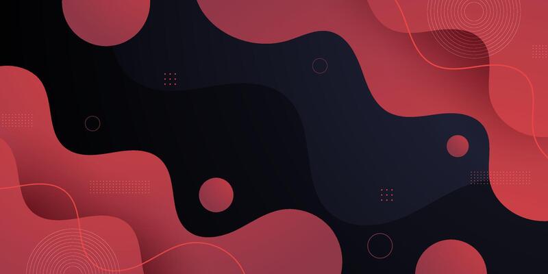 Abstract dark wave banner background. Trendy colorful brown wave shapes fluid pattern on dark background.