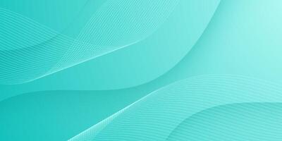 Abstract bright blue gradient green background. Trendy wave shapes pattern with lines background. Colorful design. vector