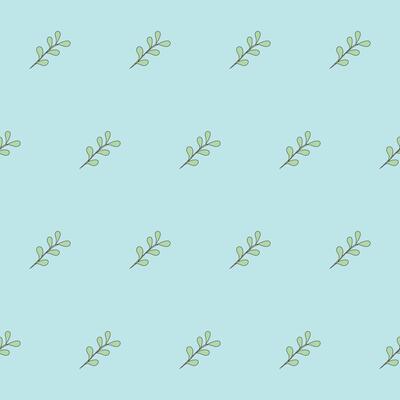 Cute Fun Baby Green Branch Clothing Textile Seamless Swatch Background. Hand Drawn Doodle Infant Fabric Pattern. Cute Kawaii Whimsical Wrapping, Wallpaper Nursery Art. Vintage Elegant Retro Style