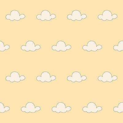 Cute Fun Baby Simple Cloud Clothing Textile Seamless Swatch Background. Hand Drawn Doodle Infant Fabric Pattern. Cute Kawaii Whimsical Wrapping, Wallpaper Nursery Art. Vintage Elegant Retro Style
