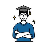A man in a graduation cap and gown vector