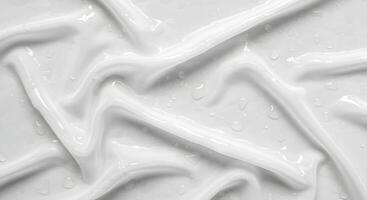 Cream Surface Texture with Water Droplets, Abstract White Background photo