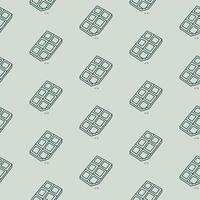 Minimal Line Chocolate Pattern vector