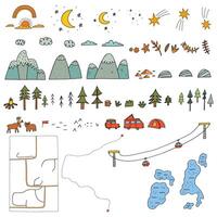 Constructor Element Map Direction Nature Forest Mountain vector