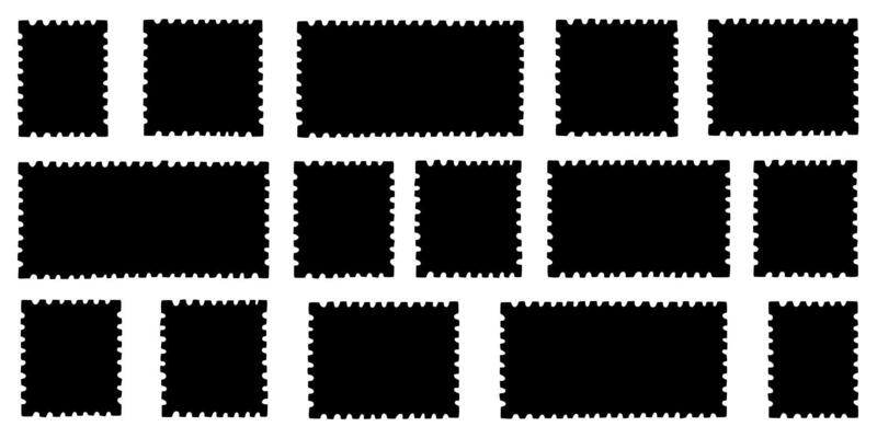 Postcard stamp post frame set