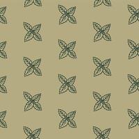 Mint Green Leaf Pattern vector