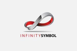 Infinity Logo Template. 3D abstract infinity iron curve symbol. This logo for almost any kind of business, multimedia, communication, interactive, creative design, and other company. vector