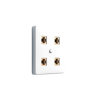 Modern Electrical Power Outlet with Four Sockets for Efficient Home or Office Use png