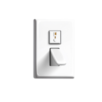 White Electrical Switch and Outlet on Wall with Minimalistic Design for Home Use png