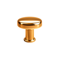 Polished Gold Button with Smooth Surface Reflecting Light and Shadows png