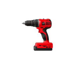 Red Cordless Drill with Adjustable Torque Settings for Home Improvement Projects png