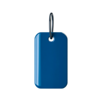 Blue Blank Tag with Metal Loop for Labeling and Price Tagging Purposes png