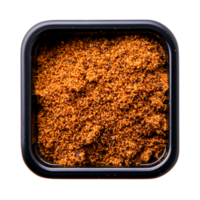 closeup View of Fine Brown Spices in Black Square Container for Culinary Use png