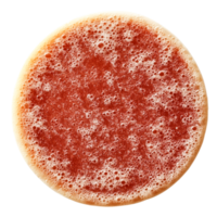Refreshing Bright Red Beverage with Bubbling Foam White Surface png