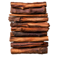 Stacked Natural Firewood Logs with Unique Textures and Warm Colors in a Rustic Setting png