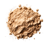 Fine Tan Powder Spread on Black Surface with Texture and Natural Light Highlights png