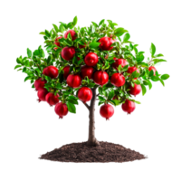 Lush Apple Tree with Abundant Red Apples Ready for Harvest in a Garden Setting png