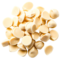 Assorted White Chocolate Chips Piled on for Baking and Desserts png