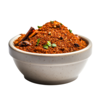 Aromatic Spice Blend in a White Bowl with Herbs on Top for Culinary Use png