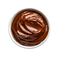Smooth and Rich Chocolate Sauce in White Bowl Perfect for Dessert and Baking png