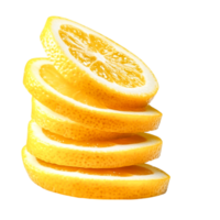 Fresh and Juicy Lemon Slices Stacked on Each Other Bright Background png