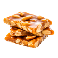Delicious nutty caramel dessert with crunchy texture and golden brown color png