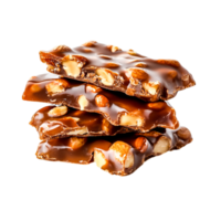 Delicious Chocolate Nut Bars with Rich Caramel Layer Stacked png