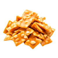Crunchy caramel snack with nuts piled high for food lovers png