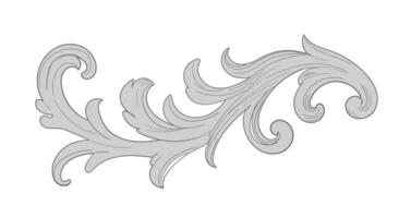 Victorian Vintage Baroque element floral ornament leaf scroll engraved retro flower pattern decorative design. damask pattern with flourishes calligraphic engraved hand drawn style vector