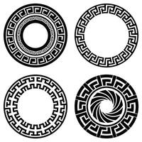 Greek Key Pattern Circular Frames Design Elements vector
