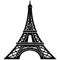 Black and White Silhouette of the Eiffel Tower vector