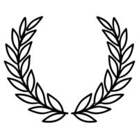 Simple Black Outline Laurel Wreath Design Element vector