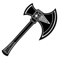 Ornate Double Headed Battle Axe Graphic Design vector