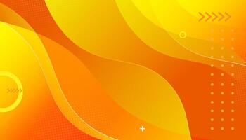 Abstract gradient orange and yellow business background template vector