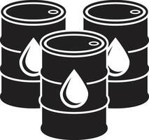 Triangular Formation of Black Oil Drums with Droplet Symbol vector