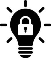 Minimalist Light Bulb and Padlock Icon Symbolizing Secure Innovation vector